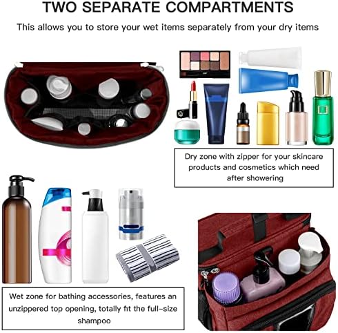 Bukere Portable Shower Caddy with Phone Holder Skincare Compartment
