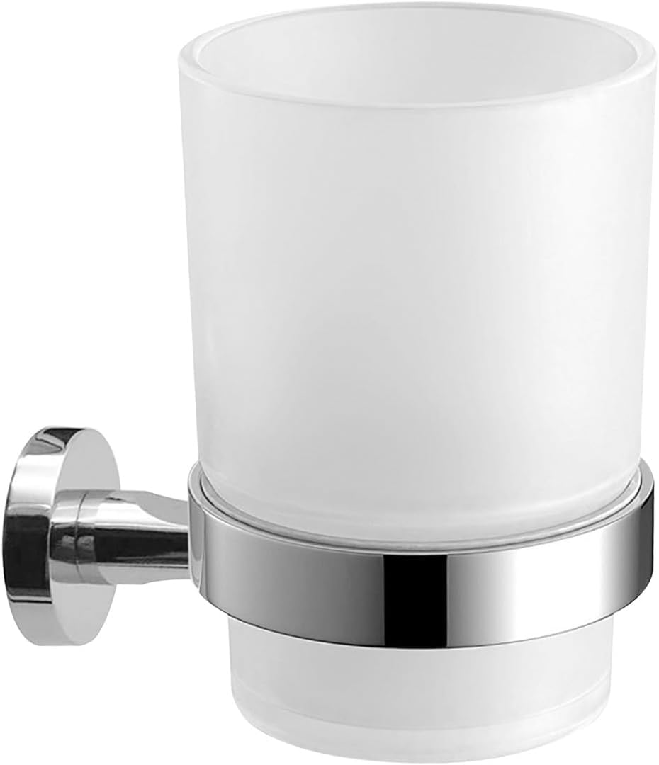 Frost-Glass Wall-Mounted Toothbrush Holder