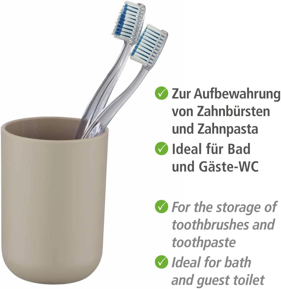 High-Quality Taupe Plastic Toothbrush Tumbler Unbreakable Durable