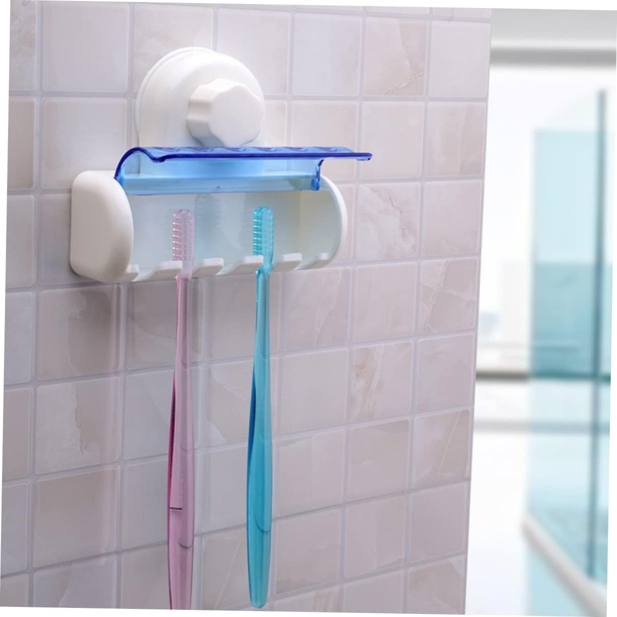 Elegant Wall-Mounted Toothbrush Holder with Suction Cup