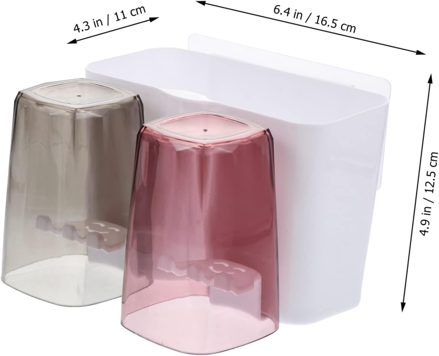 Wall-Mounted Compact 4-Cup Toothbrush Holder