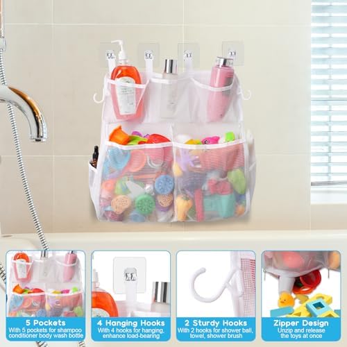 Quick Release Space-Saving Bath Toy Organizer - Durable Easy to Use