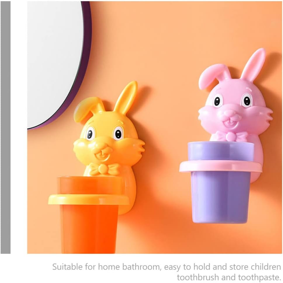 Toddmommy 2-Piece Boys and Girls Wall-Mounted Toothbrush Holder