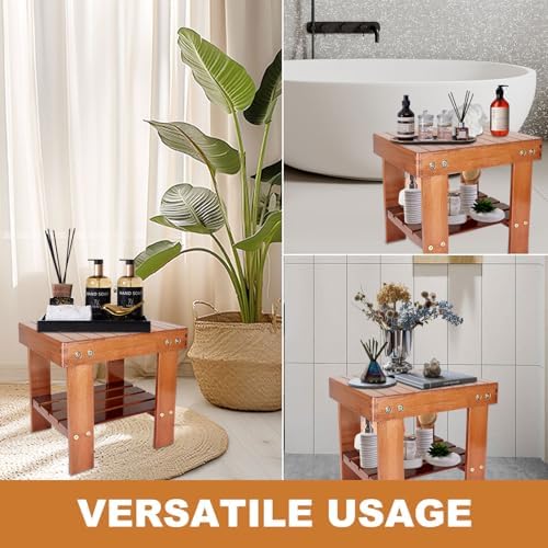 SenenQu Bamboo shower bench with 14-inch storage