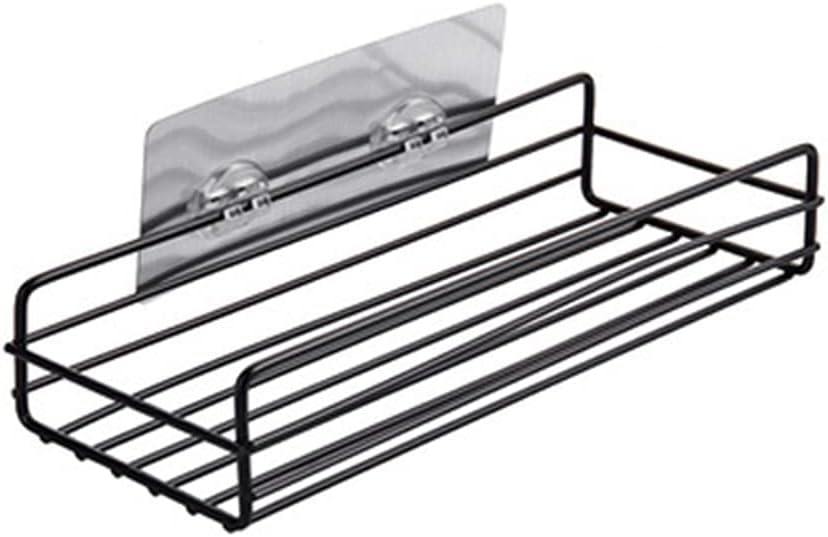 Sturdy Black Shower Shelf for Bathroom Kitchen Floating Wall-mounted Organizer