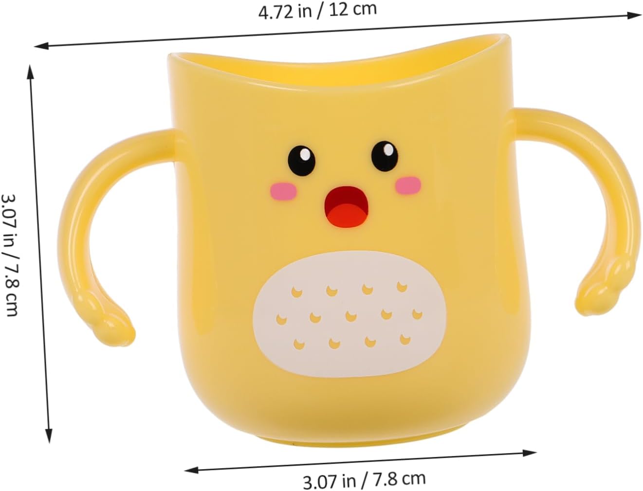 Kisangel Toothbrush Cup Double Handles Durable Cartoon Holder Easy to Clean