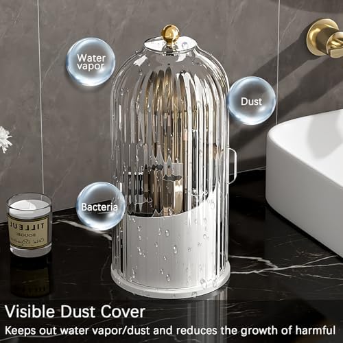 Secure StorageWekityRotating Waterproof 360 Organizing Toothbrush Holder