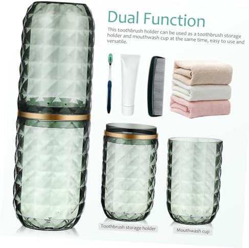 Portable Dual Use Toothbrush Mouthwash Holder for Travel