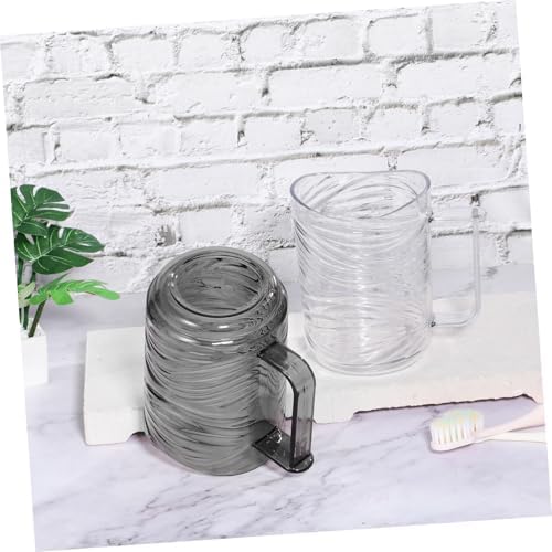NOLITOY 2 Pack Transparent Toothbrush Cups with Handles 1