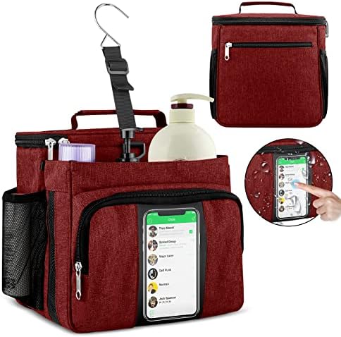 Bukere Portable Shower Caddy with Phone Holder Skincare Compartment