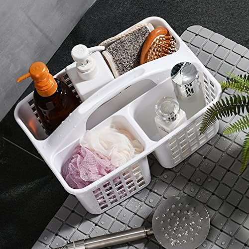 HAUND 3-Compartment Plastic Shower Caddy Basket White