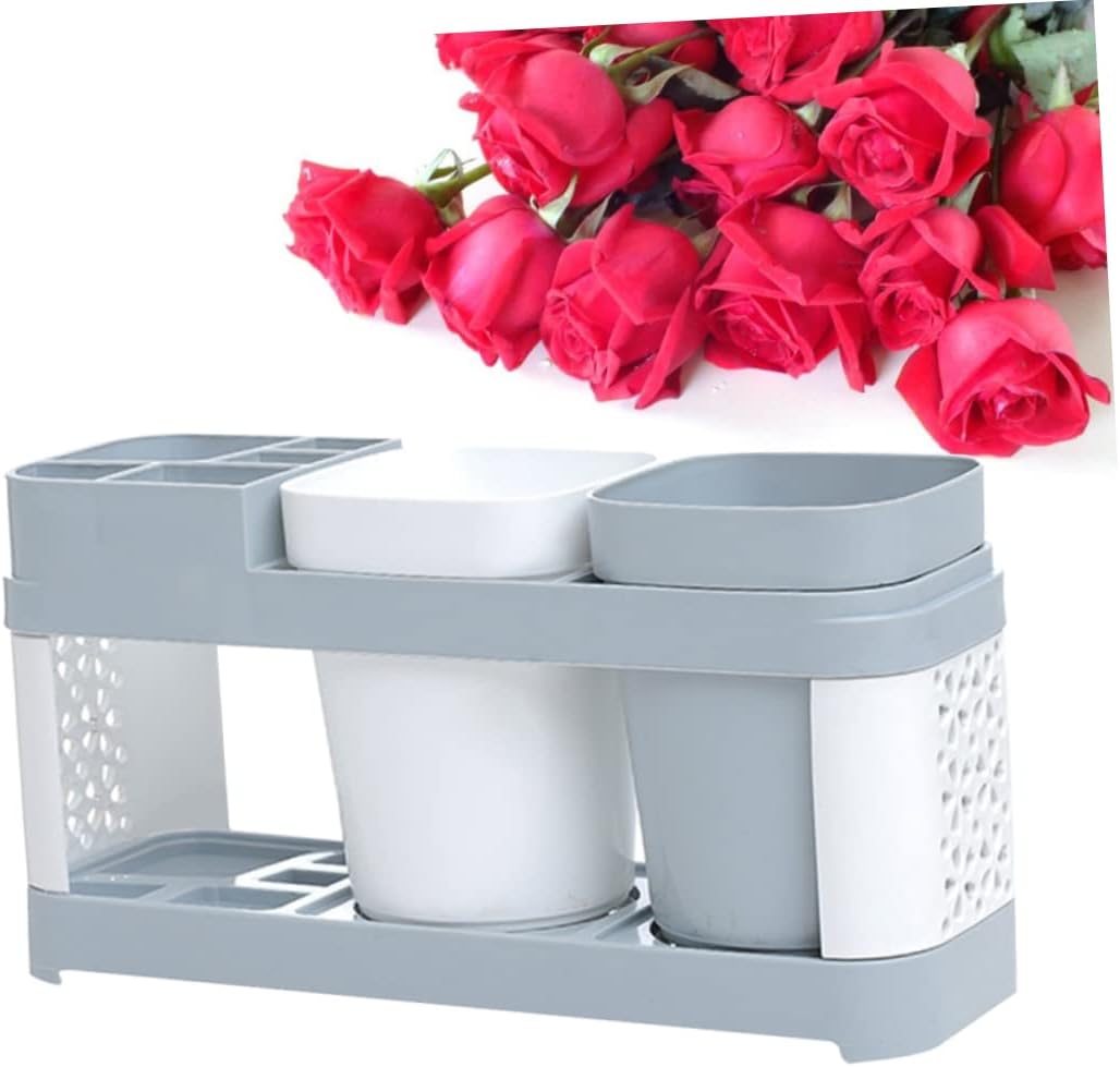 Dual-Holder Toothbrush Toothpaste Organizer
