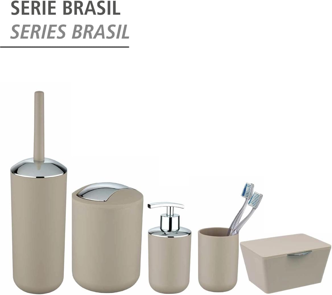 High-Quality Taupe Plastic Toothbrush Tumbler Unbreakable Durable