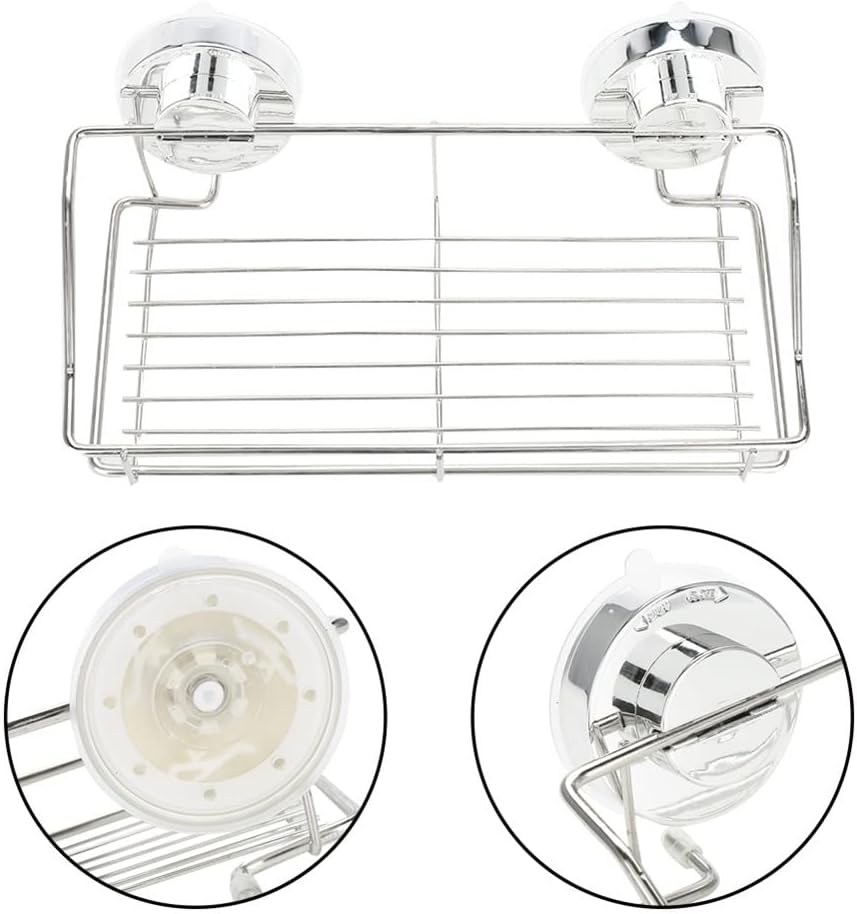 Wall-Mounted Dual-Sucker Organizer Durable Space-Saving
