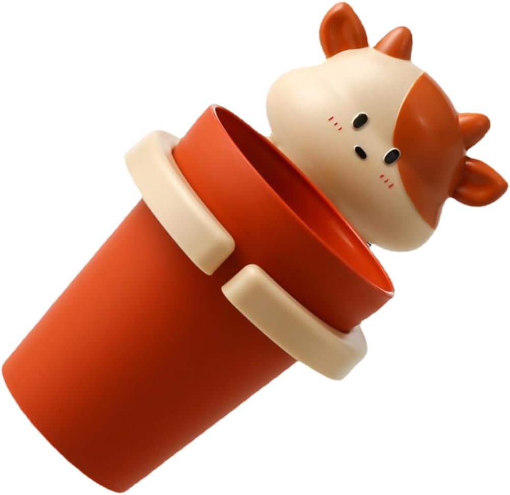 MAGICLULU Cartoon Cow Toothbrush Cup Lightweight Easy Storage