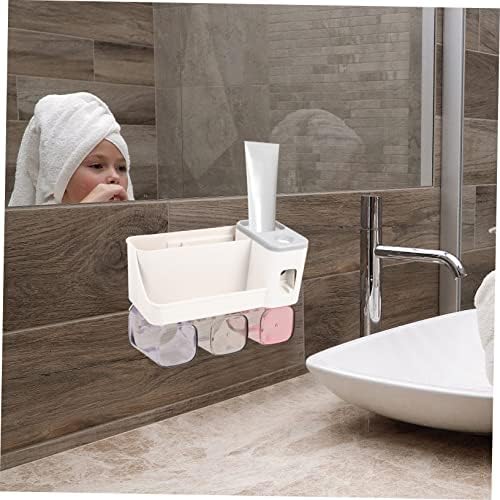 Amosfun Multi-Functional Wall-Mounted Toothbrush and Toothpaste Holder
