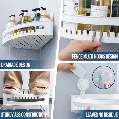 DUORAN Corner Shower Caddy White