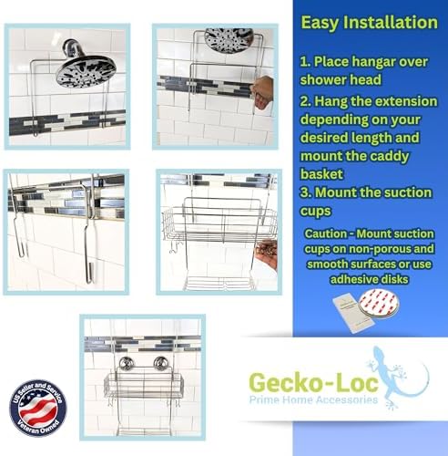 Bathroom Shower Caddy Long Adjustable
