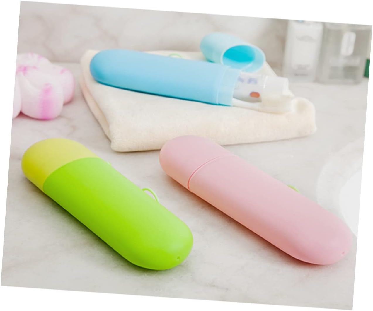 DECHOUS Compact Travel Toothbrush Toothpaste Holder