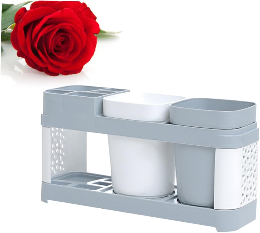 Dual-Holder Toothbrush Toothpaste Organizer