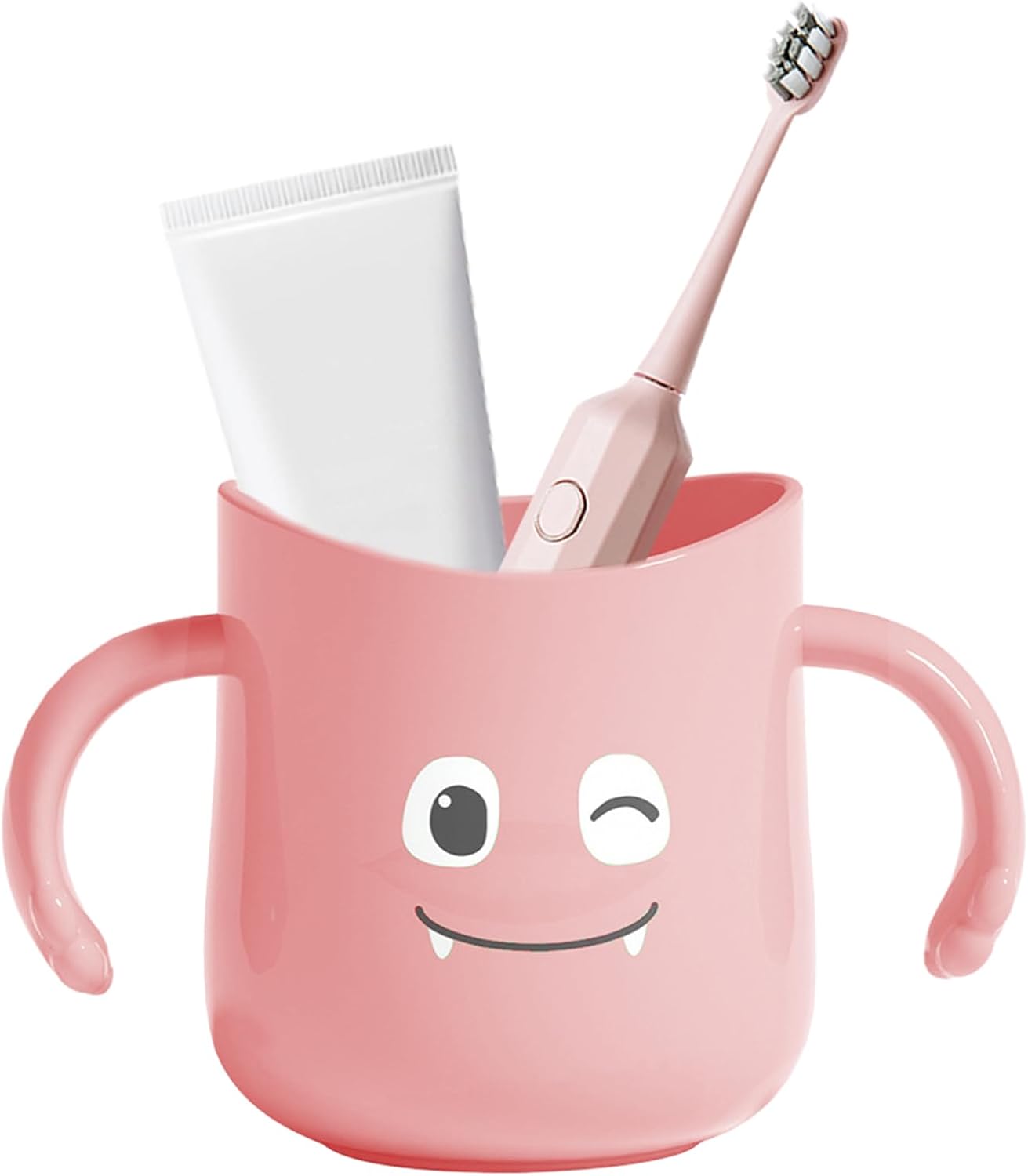 2-Piece Kids Toothbrush Cups Holder with Dinosaur Pattern