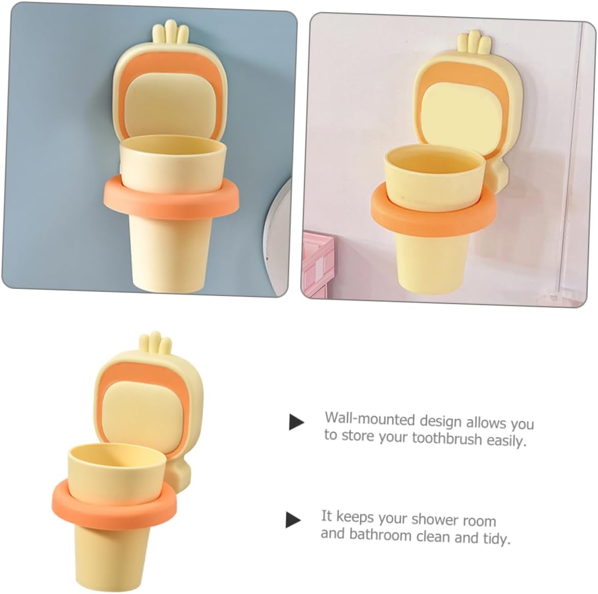 CANIGHT 4-Piece Toothbrush Storage Set for Kids and Adults