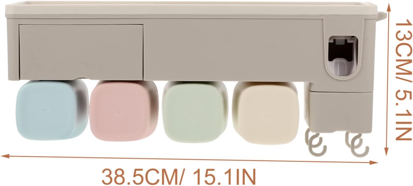 Elegant Wall-Mounted Toothbrush Holder with Automatic Dispenser