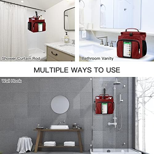 Bukere Portable Shower Caddy with Phone Holder Skincare Compartment