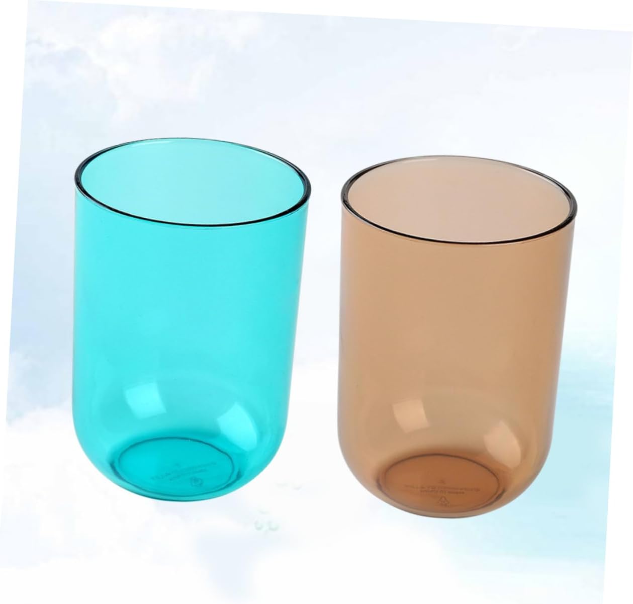 Ergonomic Clear Toothbrush Mug Set for Adults
