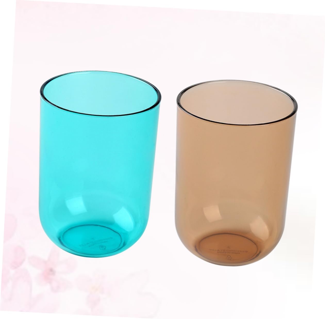 COOLHIYA 2-Piece Transparent Toothbrush Cups Multi-Functional Gargle Mugs for Adults