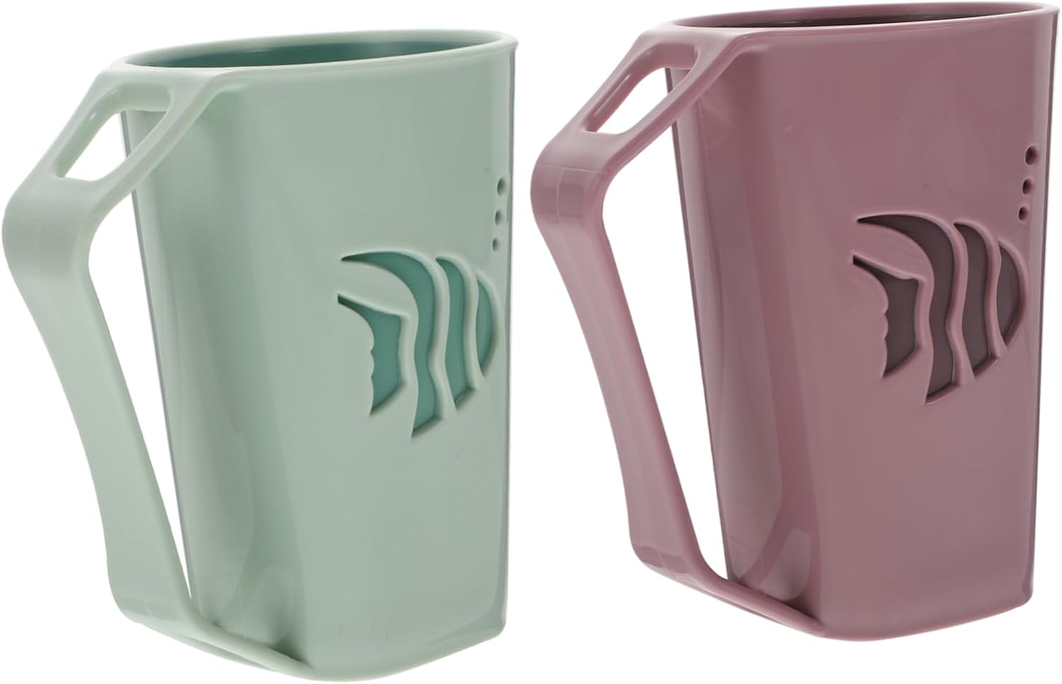 UGH-Free Design ULTECHNOVO 2pcs Wear-Resistant Gargle Cup Toothbrush Holder