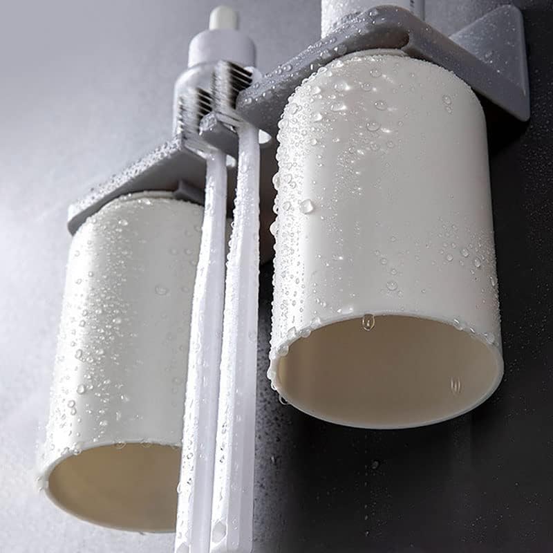 Nordic-Style White Wall-Mounted Toothbrush Holder