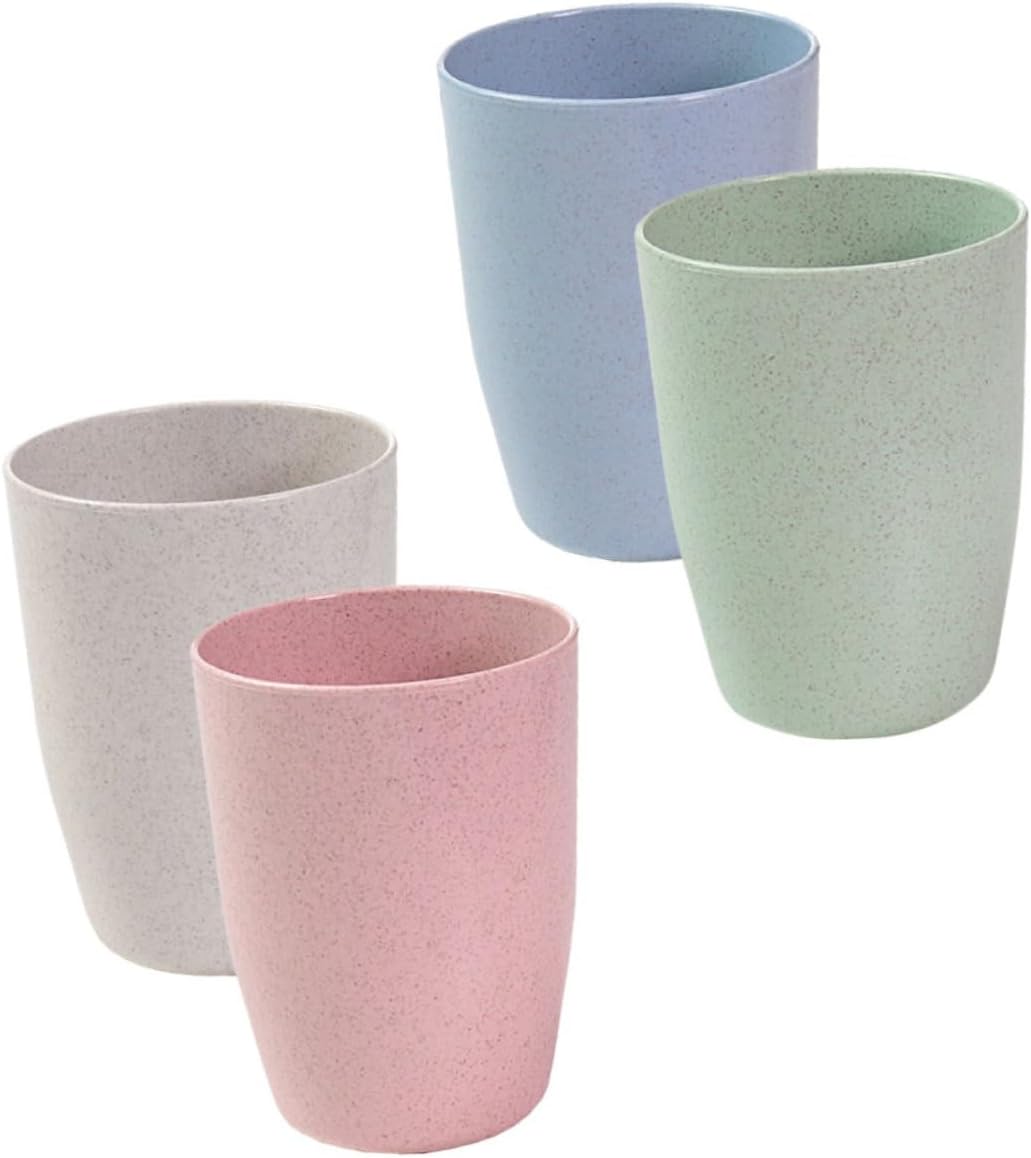 Ciieeo 4-Piece Wheat Straw Cup Toothbrush Holder Set for Travel BATH