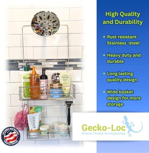 Bathroom Shower Caddy Long Adjustable