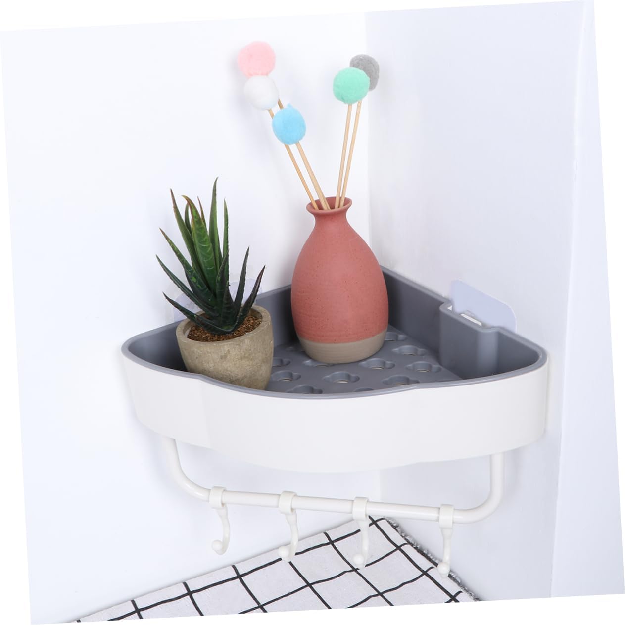 Bathroom Storage Shelf No Punching Plastic Organizer