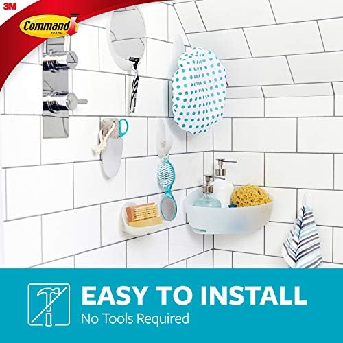 Command Bath Corner Caddy Clear 75lb 4-Water-Resistant Strips