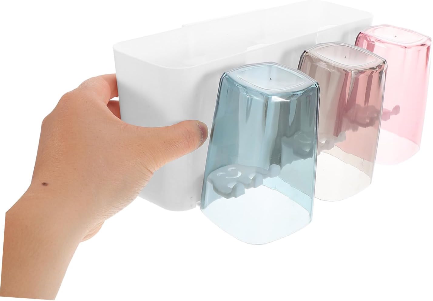 FONDOTIN 1Set Wall Mounted Toothbrush Rack Cup Holder Organizer