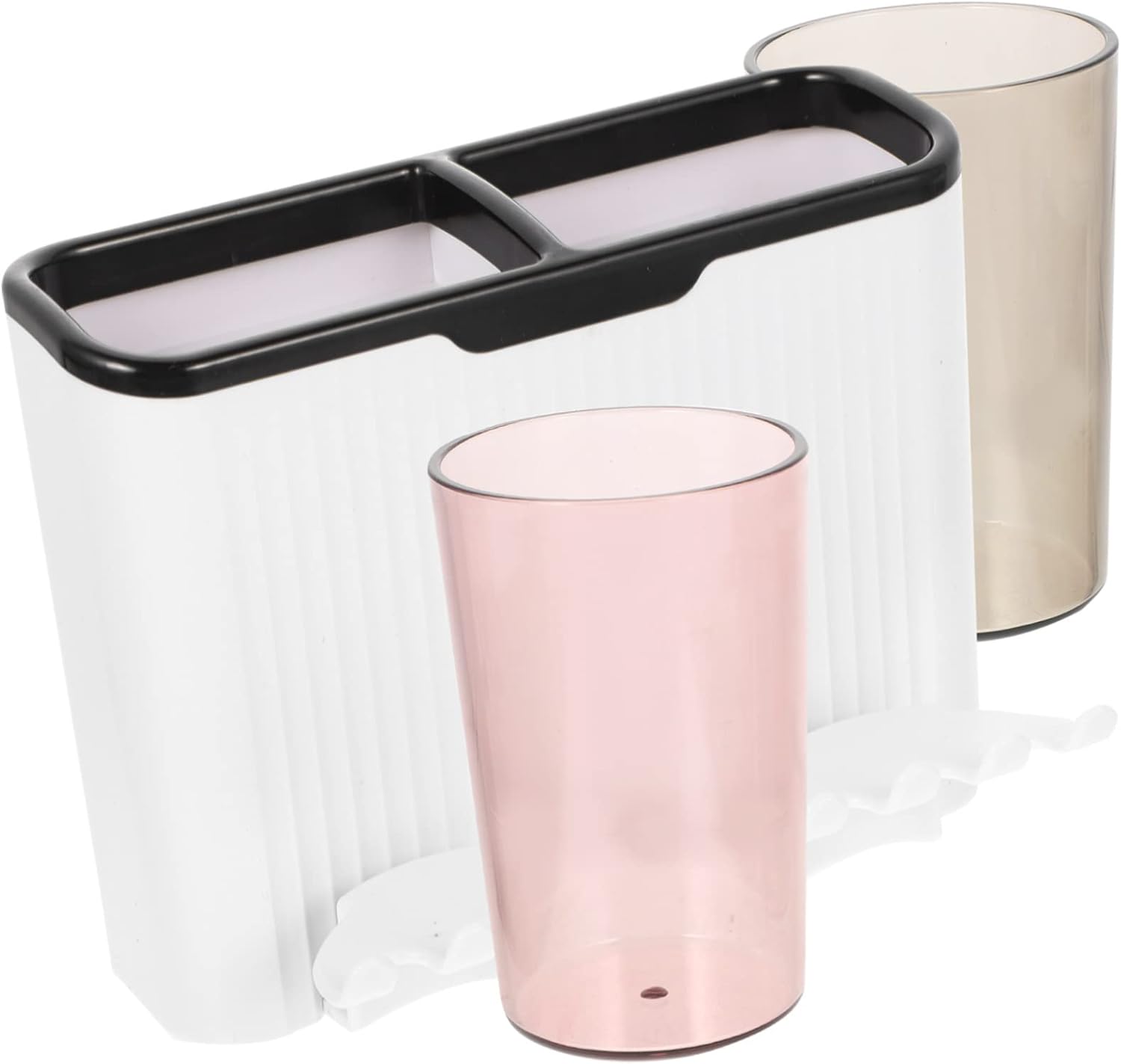 Wall-Mounted Bathroom Storage Set - Toothbrush Cup Organizer
