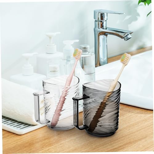 GOOHOCHYTransparent Tirellay Toothbrush Cups for Bathroom Use