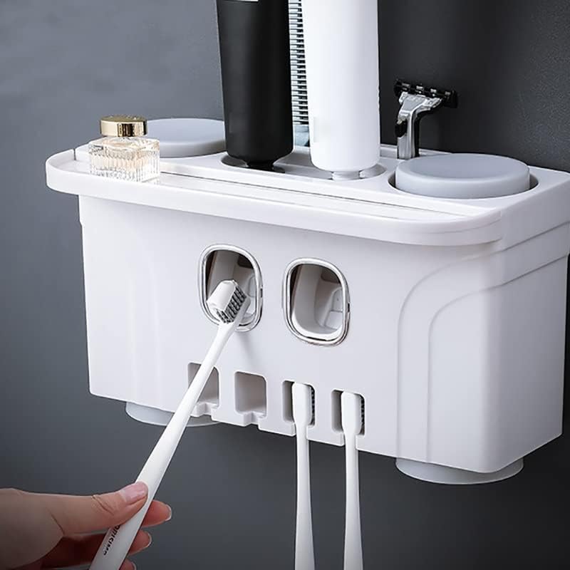 Magnetically Adhesive 4-Cup Toothbrush Organizer