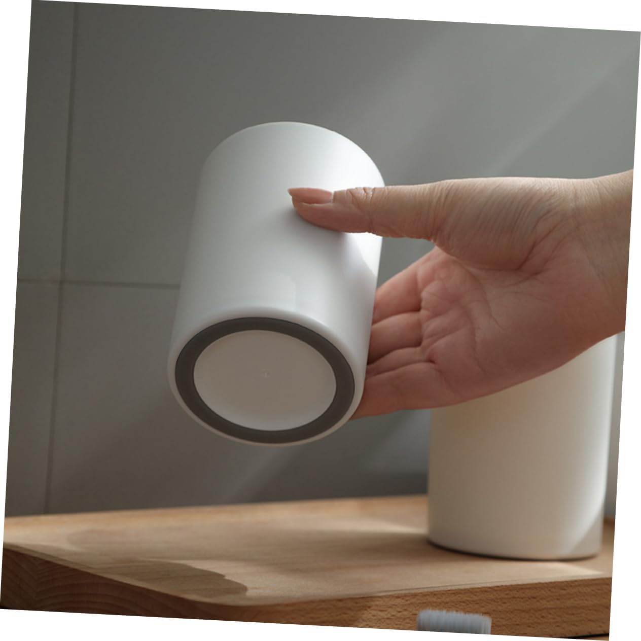 Stylish Reusable Double Toothbrush Holder Cups for Bathroom Kitchen Use Unbreakable Safe