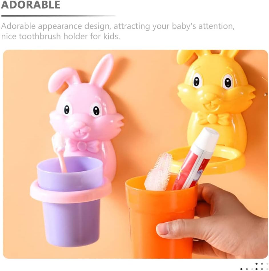 Toddmommy 2-Piece Boys and Girls Wall-Mounted Toothbrush Holder