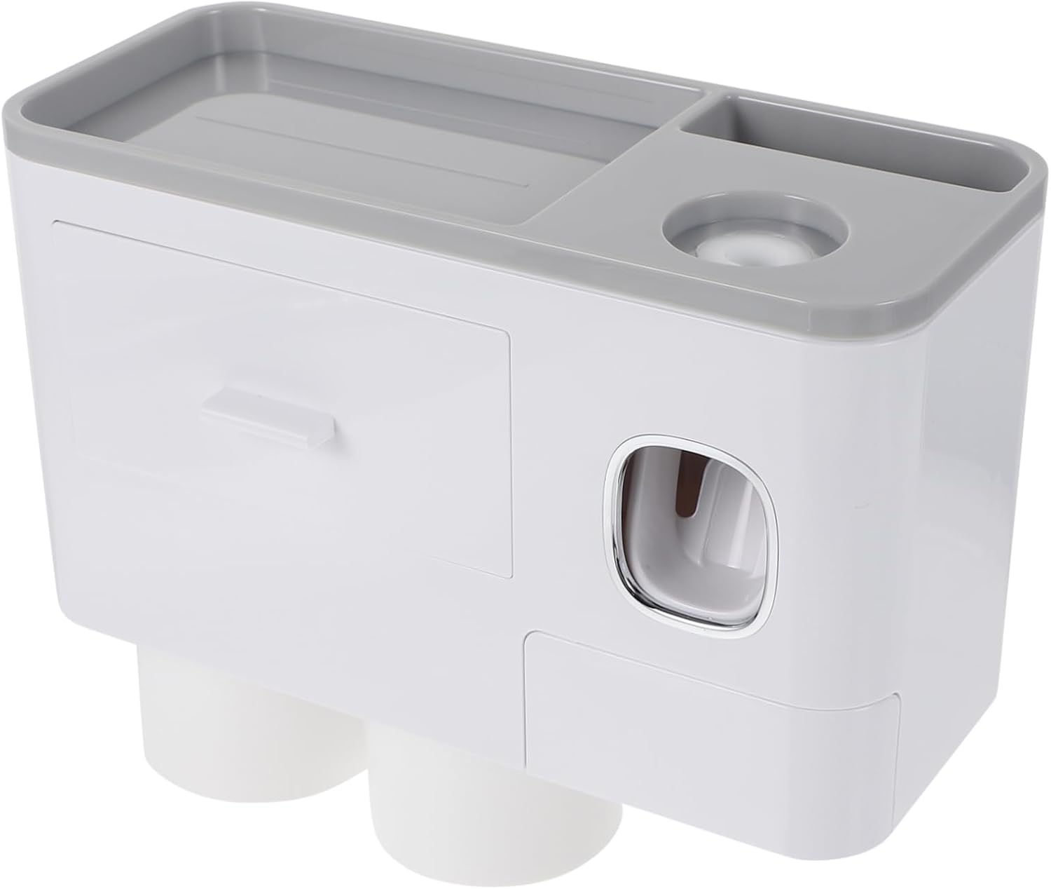 Wall-Mounted Toothbrush Holder with Glass Storage Case Space-Saving Bathroom Organizer