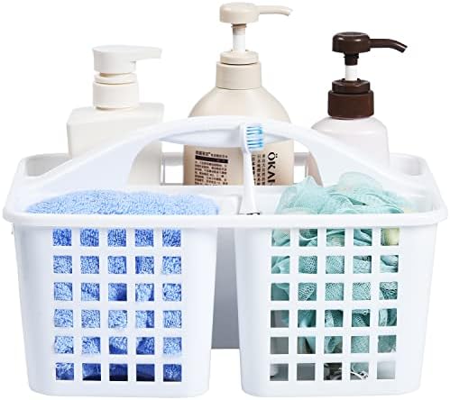 HAUND 3-Compartment Plastic Shower Caddy Basket White