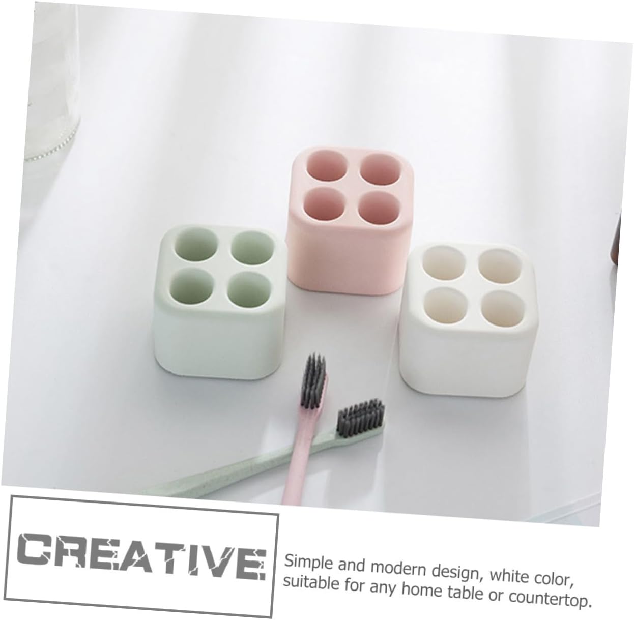 Mini Diatomite White Toothbrush Holder by Holiday YOYO