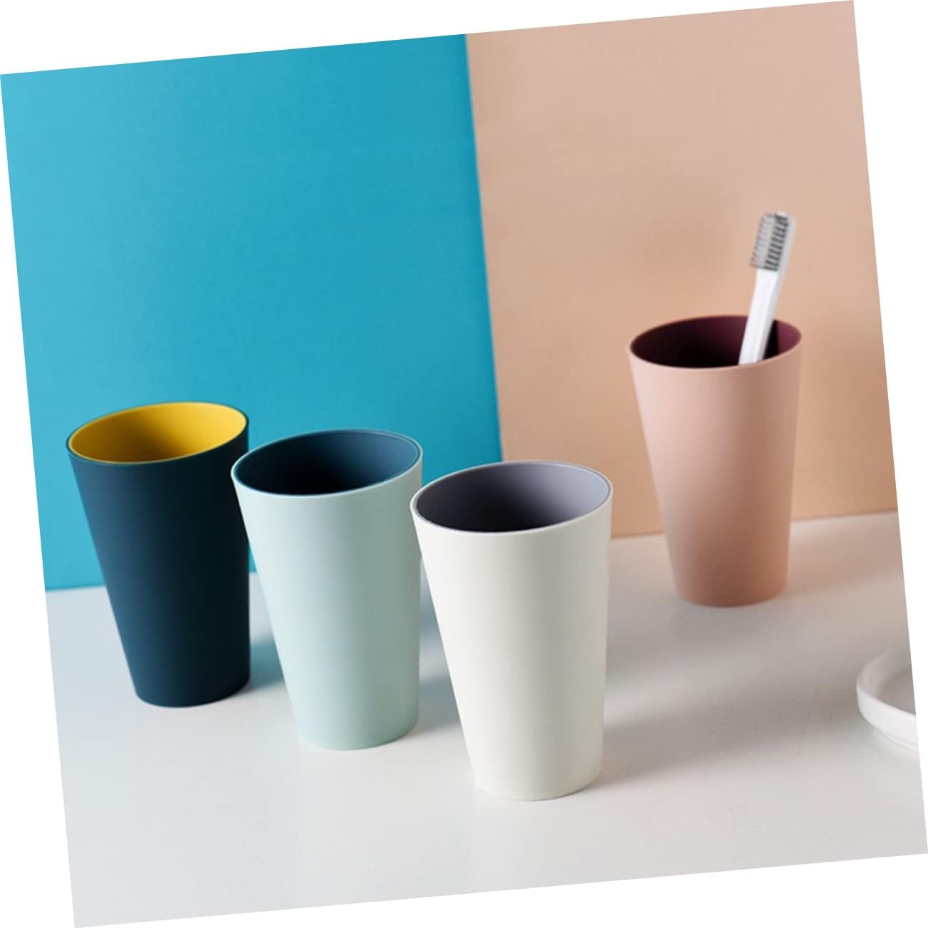 Portable Toothbrush Holder with White Design for Family