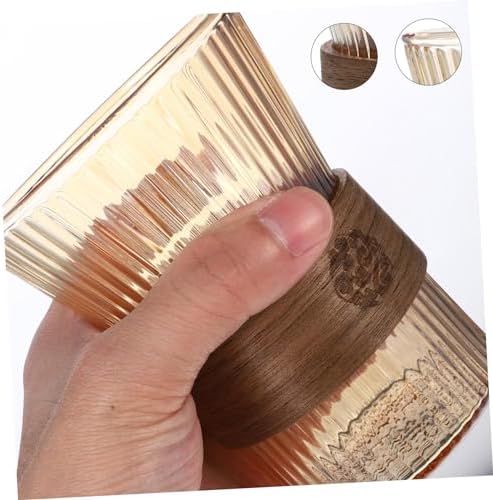 High-Quality Glass Toothbrush Mug with Wooden Waist Design