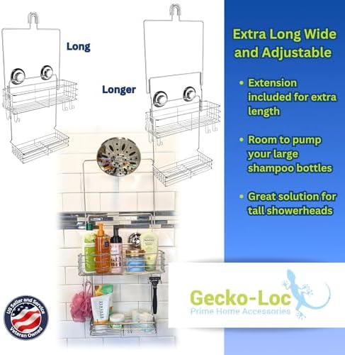 Bathroom Shower Caddy Long Adjustable