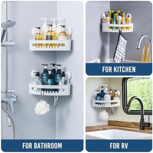 DUORAN Corner Shower Caddy White