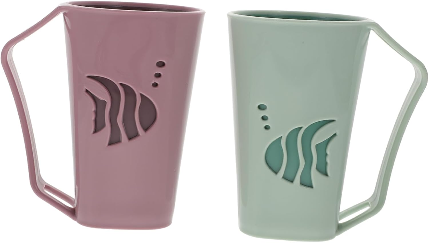 Double Trouble Toothpaste Toothbrush Tumbler Cups Set with 2 Reusable Modern Design